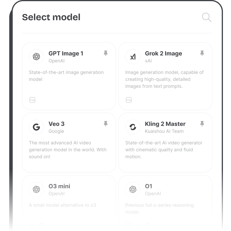 Выберите свою любимую модель ИИ